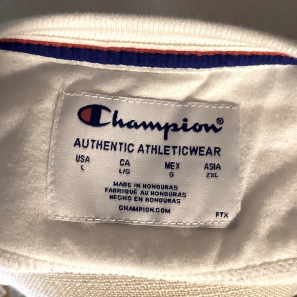 VTG Champion L Authentic Athleticwear Logo Crew Pullover Sweatshirt White EUC - Picture 8 of 16